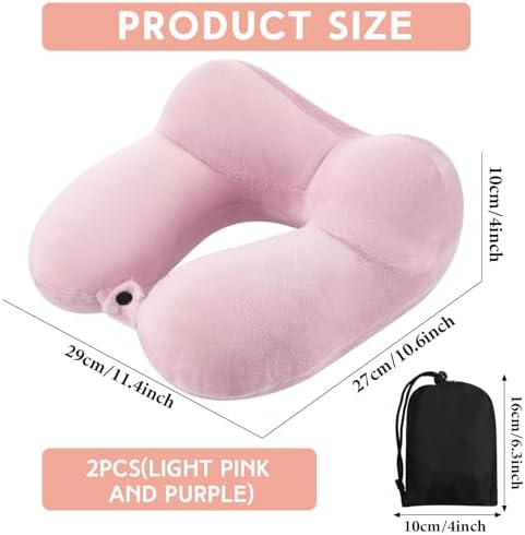 BlISS Pro 2-Pack Inflatable Travel Neck Pillow for Planes