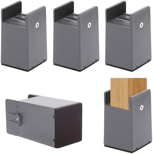 SEISSO Heavy-Duty 4-Piece Bed Risers Adjustable 4 Tall for 1000 lbs