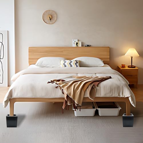 ECOGREDA Wood Bed Riser 4 Inch Heavy Duty For SofaCouchTableChair Base