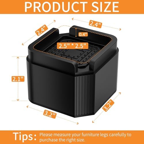 Enhance Your Space with MAYZOLOP Bed Risers 2-Inch 4-Pack Durable Heavy Duty and Perfect for Stacking Storage
