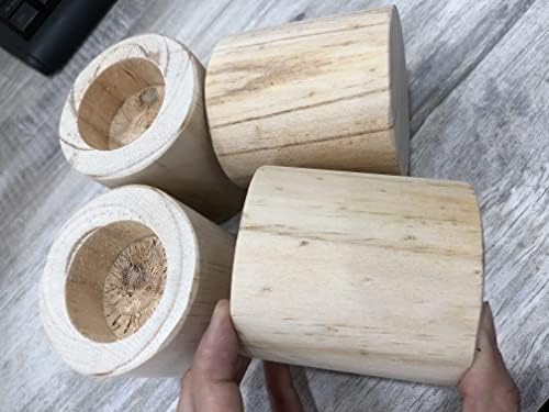 TSnAmay4Pcs Cylinder Solid Wood Bed Risers Increase Height 2 for Sofa Couch Chair Table