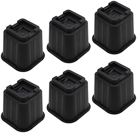 MYMULIKE 5 Inch Heavy Duty Bed Risers Set of 6 Black