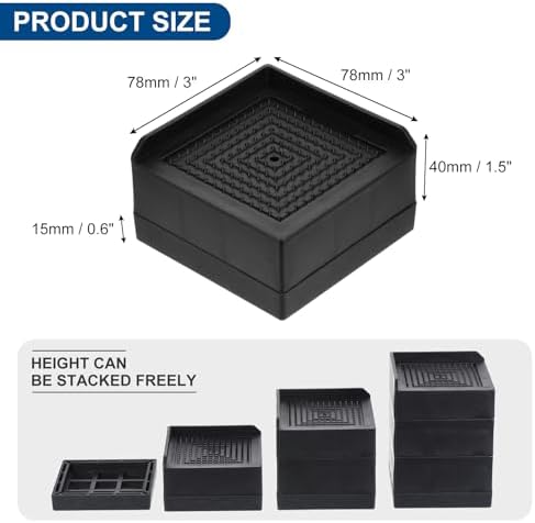 Uxcell Bed Risers - Sturdy 3-inch