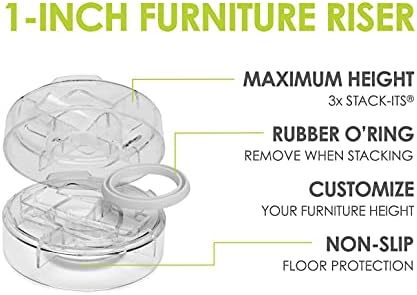 Slipstick CB658 Stack-Its 1 Inch Adjustable Bed Risers Set of 8