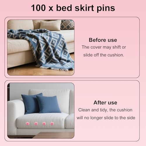 100pcs Plum Blossom Bed Skirt Pins with Twist Design