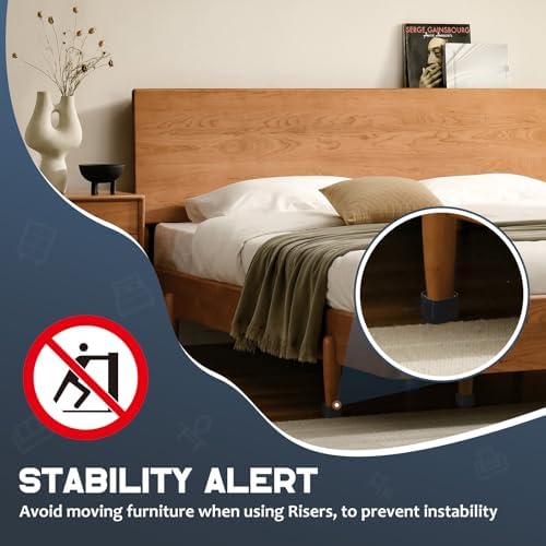 16-Piece Adjustable Bed Risers for Couch Desks Chairs and More