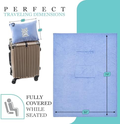 Commollis 2-in-1 Travel Blanket Pillow - Warm Sleep Solution for Flights Cars More