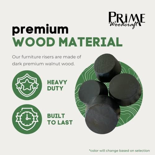 4-Pack Premium 1-Inch Walnut Bed Risers for Cleaning Comfort