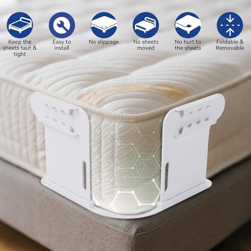 Fits Mattress Sheets Easy Install Keeps Sheets Tight Set of 4 - Ninonly Bed Sheet Holder