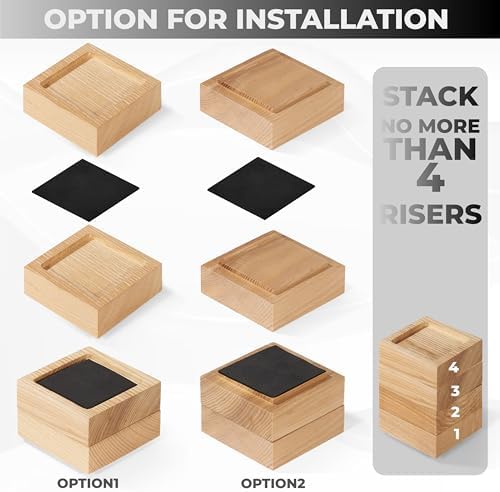 Adjustable Bed Risers Set of 8 - 1 Inch to 4 Inch Height
