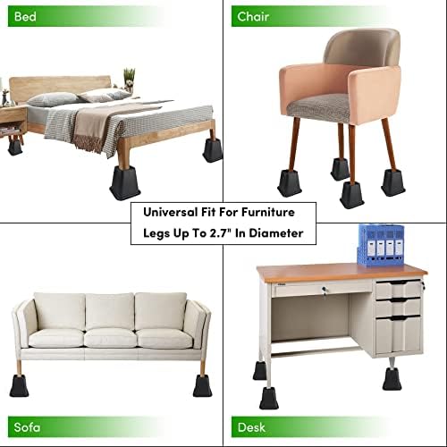 DEDU Bed Risers 6 Inch Heavy Duty 9 Pack Black