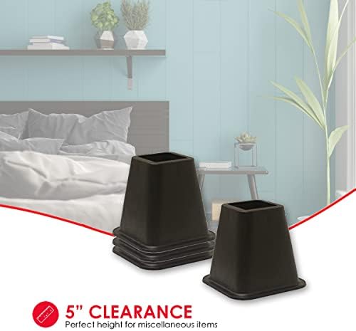 Home Basics 4-Piece Bed Riser Set