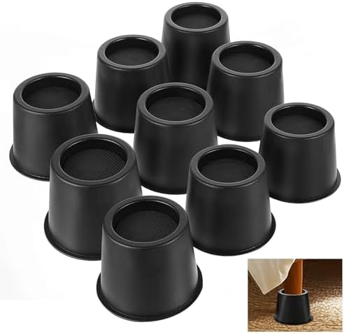 Powerful Bed Riser - 9-Piece Heavy Duty 4-Inch Round Bed Risers with Non-Slip Foam Pads for Chairs Sofas Tables Beds
