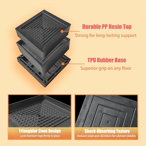 KAYIN Adjustable Bed Risers 2 or 3 Inch Heavy Duty