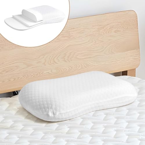 Isuke Ergonomic 3-Layer Adjustable Cervical Neck Pillow for Back Side Stomach Sleepers White