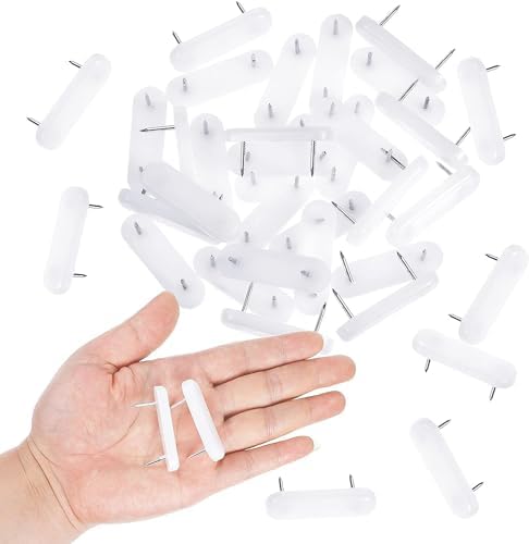 AKOAK White Bed Skirt Pins Durable Bedding Accessories for Bed Skirts and Slipcovers 20 Pack