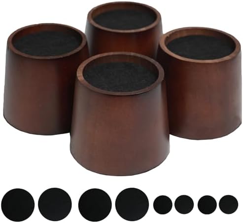 Wooden Furniture Risers 4 Inch Tapered Set of 4