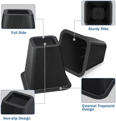 ANNKUT6-Inch Heavy Duty Bed Risers Best Bed couch elevate
