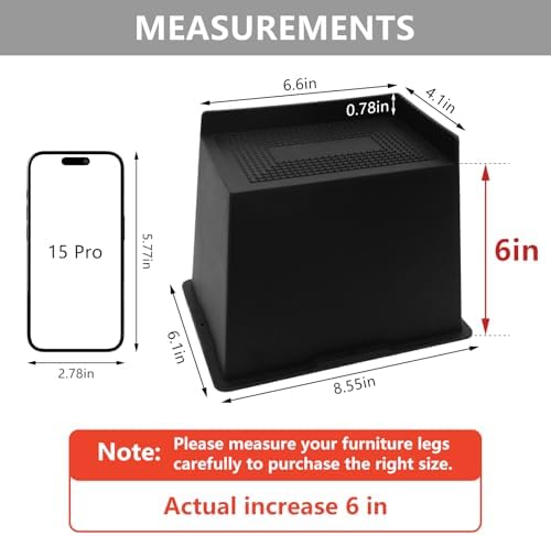 4-Piece SetHeavy-Duty Bed Risers for Sofa Bed and more