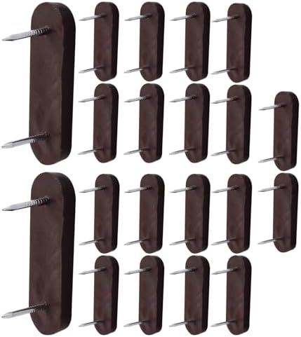 20-Piece Brown Plastic Head Double Pins for Chair Legs and Bedskirts