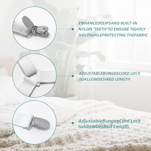 Adjustable Bed Sheet Retainer Straps for mattress stability