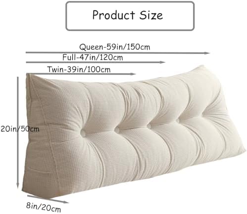 TESICA Full Headboard Wedge Pillow Bed Rest Support Comfort