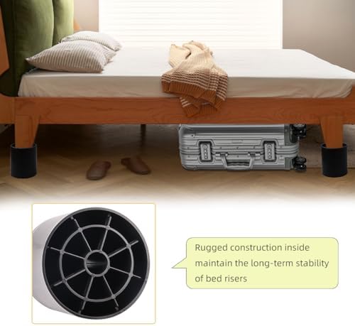 Secure Bed elevate - 4-Inch Heavy Duty Bed Risers with Non-Slip Pad Set of 6 for Sofas couches chairs