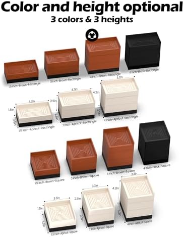 Tclouda Furniture Risers 3 in Apricot Rectangle