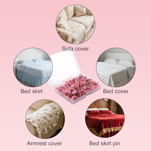 100pcs Plum Blossom Bed Skirt Pins with Twist Design