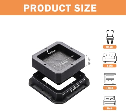 Adjustable 1-inch bed risers