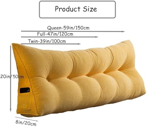 TESICA Talented Stylish Wedge Pillow for Twin Headboard Comfort Style