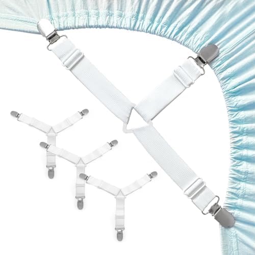 Adjustable Bed Sheet Retainer Straps for mattress stability