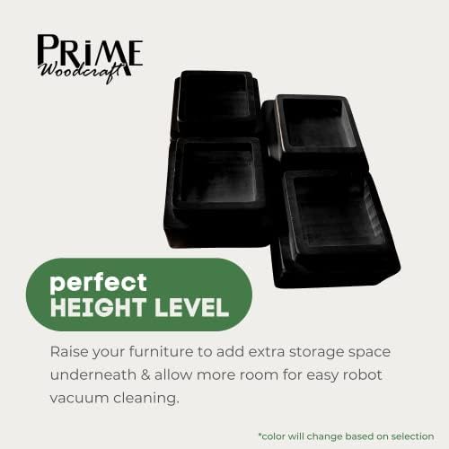 Premium Solid Walnut Wood Risers - 2-Inch Height 4 Riser Set