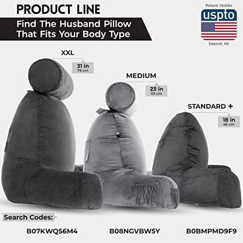 Adjustable Memory Foam Husband Pillow with Detachable Neck Roll