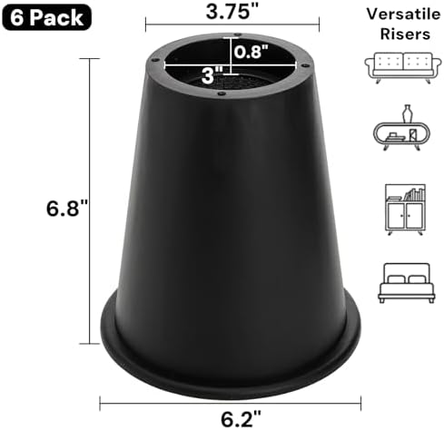 6-Piece Set Large-Format Bed Risers
