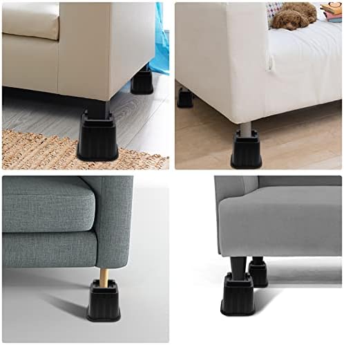MYMULIKE 5 Inch Heavy Duty Bed Risers Set of 6 Black