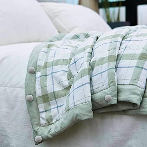MQUPIN Duvet Cover Clips 16 Set with Mushroom Buttons and Long Nails - Grey