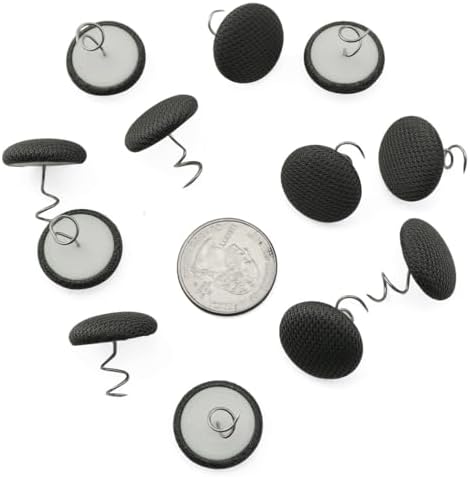 XGNG 12PCS Gray Fabric Covered Button Twist Pins for Bed Skirts and Sofa Covers