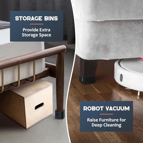 16-Piece Adjustable Bed Risers for Couch Desks Chairs and More