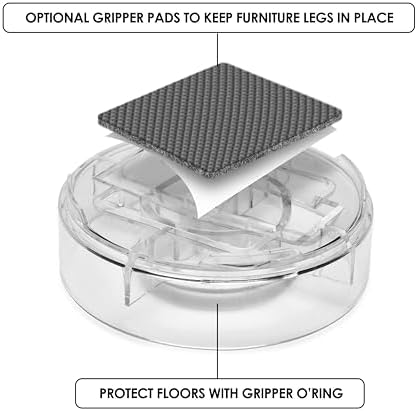 Slipstick CB658 Stack-Its 1 Inch Adjustable Bed Risers Set of 8