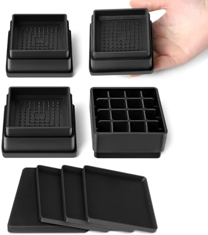 Adjust Your Bed - Stackable Elevation Risers with 4 Positions for Sofa Chair Tables 1-inch Adjustment