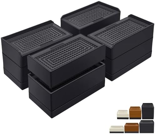 Sturdy Heavy Duty Bed Risers for Beds Sofas and Tables 4-Pack with Non-Slip Design