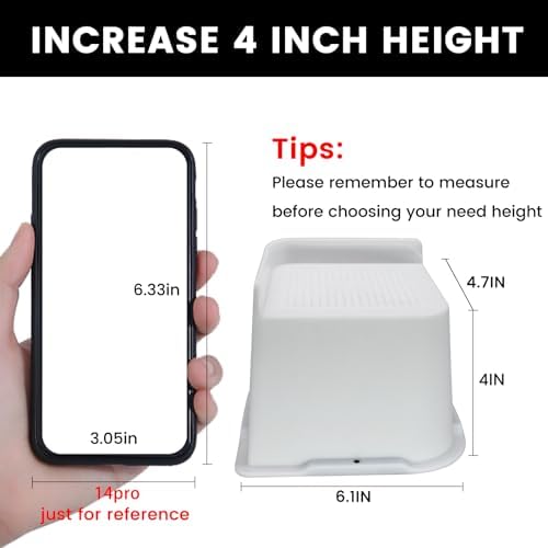 4 Inch Bed Risers 4 Pack White Heavy Duty Support Up to 6000 Lbs