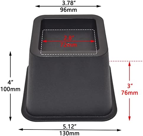 4-Piece Bed Riser Set - Heavy Duty Bed risers for Sofa Desk and Storage Space