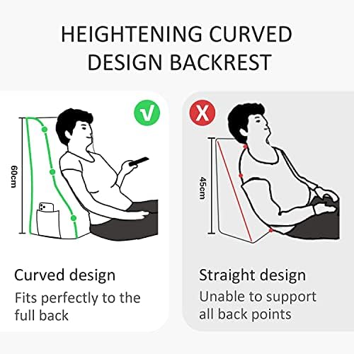 Curved Ergonomic Bed Pillow for Reading