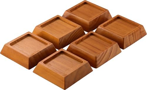 1-Inch Bed Risers for Sofa Desk or Bed Premium Pine Wood Sturdy Stylish 6-Pack