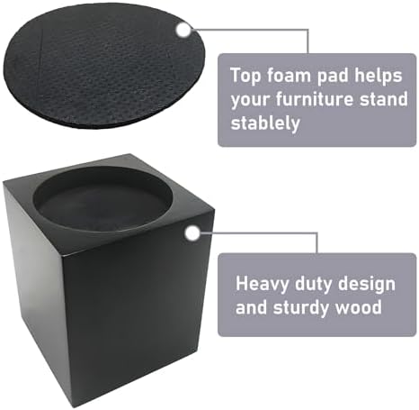 ECOGREDA Wood Bed Riser 4 Inch Heavy Duty For SofaCouchTableChair Base