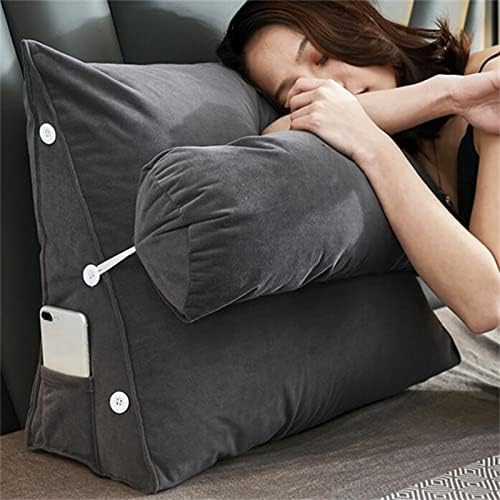Wedge Shaped Reading Pillow with Adjustable Neck Support Back Lumbar Sleep Better