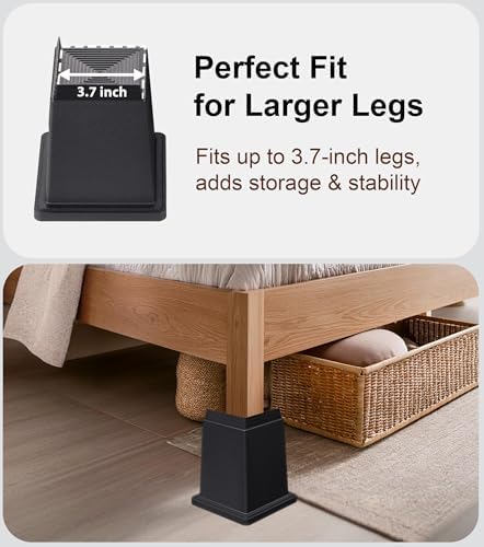 Lufia 6 Inch Heavy Duty Bed Furniture Risers Set of 4