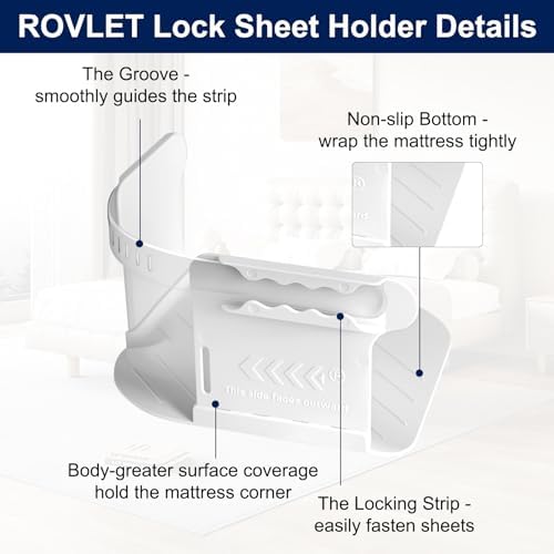 Stylish Lock Sheet Holders - 4PCS Bed Sheet Organizer with Lock Strips